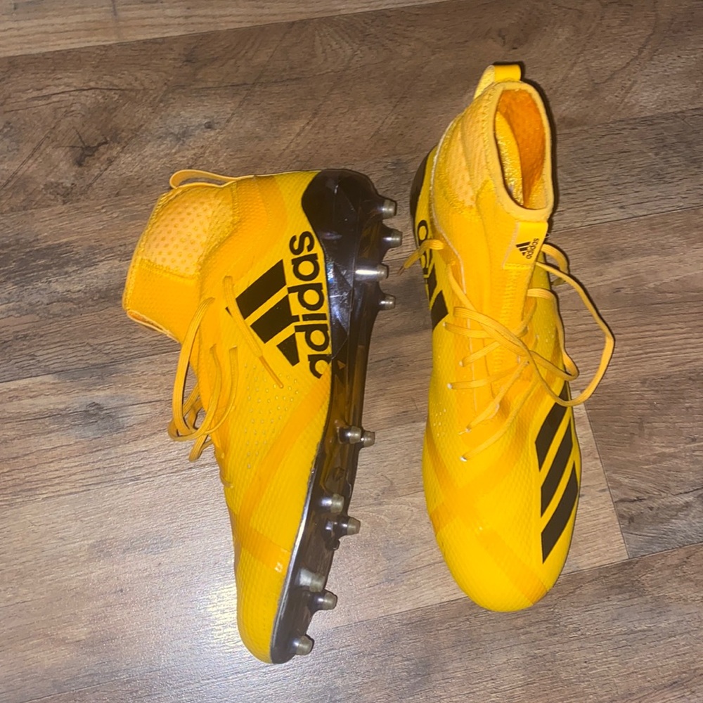 Yellow Adidas adizero football cleats size 14